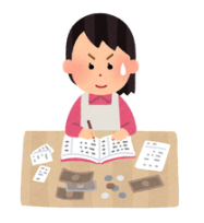経費管理してる女性
赤字ギリギリで焦ってる